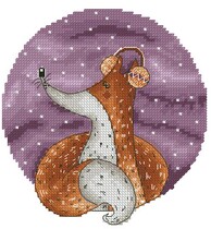 11261 Christmas Animal 7-Fox Cross Stitch Redrawing Paper Source File XSD