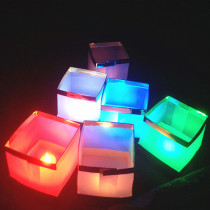 LED square water lamp River lamp lotus lamp colorful wishing lamp waterproof paper material containing battery Dingcheng Factory Direct