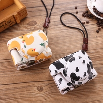 Suitable for Sony ZV1 leather 3ZVE10 cute cow RX100M6 protective cover black card 7vlog5 camera bag