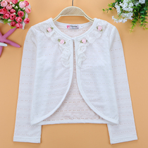 Spring girls long-sleeved shawl Childrens baby clothes Middle and large childrens cloak sunscreen clothes Summer air conditioning shirt jacket shawl