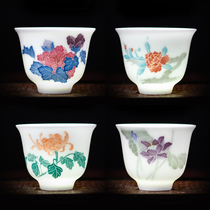 Advanced Arts and Crafts Provincial Ceramic Process Fine Arts Master Yi Gang Lihua Divine Wine Glass of Tea Tea Pat Purple