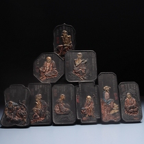Eighteen arhant set ink upper part] Huizhou old objects Chen Mo retro ink old ink paper room set ink collection auction