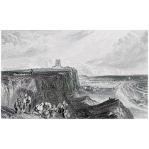 (Recommended by Poly) 19th century Turner Landscape etching Foxton Town