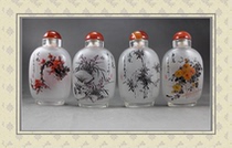 Chinese characteristics inner painting snuff bottle set Mei Lan Bamboo Chrysanthemum