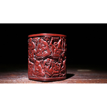 HD0657 Tick red lacquerware 18 Arhat pen holder