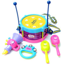  Happy musical instrument set 6-piece waist drum 890-22 sand hammer rattle horn childrens toy mixed batch