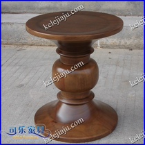 CL1005 solid wood round stool-ash walnut color dark walnut color Imos stool