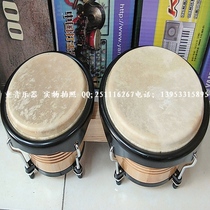  Zibo accent musical instrument domestic double rainbow bongo drum 7” 9  inch wood color tambourine