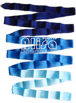 Alisa rhythmic gymnastics three-color ribbon (dark blue-blue-light blue) does not fit stick