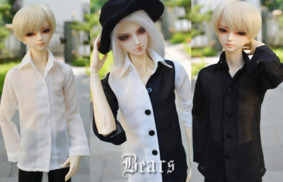 taobao agent ◆ Bears ◆ BJD baby clothing A064 black and white with chips long-colored shirt-3 color style varies 1/4 & 1/3 & uncle