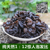 Spring peak wild black fungus mountain people self-dried fungus 190g pure natural high bubble hair rate pure fungus