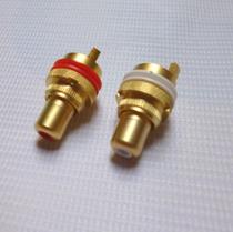 Pure copper gold-plated frosted Lotus socket RCA seat audio socket full copper lotus mother seat frosted lotus seat