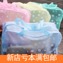 Travel supplies floral transparent waterproof cosmetic bag wash bath supplies storage bag wash bag full