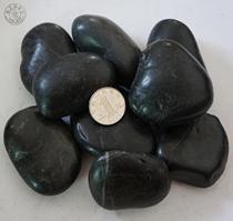 Ordinary polished black pebbles home decoration stone paving stone massage stone garden stone fish cylinder stone 4-6cm kg