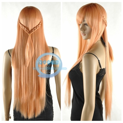 taobao agent Sword God Realm Assina cos wigs Tonica Tomona girl vivid drone orange braid wig