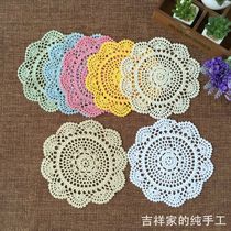 Foreign trade handmade crochet plate pad placemat ins wind Indian dream catcher custom decorative mat 20cm round 7 colors