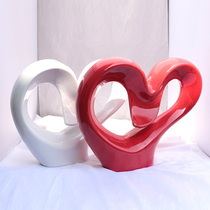 Creative heart-shaped ceramic vase home decoration ornaments single flower Flower wedding room wedding room wedding Valentines Day gift ornaments