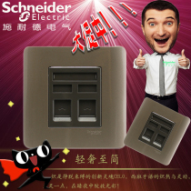 Schneider switch socket tap series dual telephone voice dual telephone 86 panel style Brown