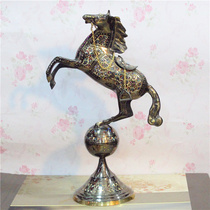 Pakistan handicrafts imported bronze bronze sculpture animal 14 inch lucky horse Home gift BT567