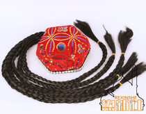 Xinjiang dance performance hat Sequin headband braid long braid Snow lotus flower hat Uighur stage Braid hat