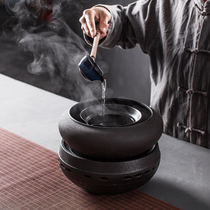 Kunde tea set Ceramic Black tea Puer tea warmer Tea maker Warm tea brewing Gongfu tea set Black pottery boiling water electric pottery stove