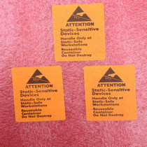  Spot warning label sticker ATTENTION anti-static sticker Label paper Orange label paper 100 stickers 5 yuan