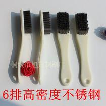 6 rows of green leather encrypted stainless steel wire brush paint removal rust brush walnut wenplay brush metal surface cleaning brush