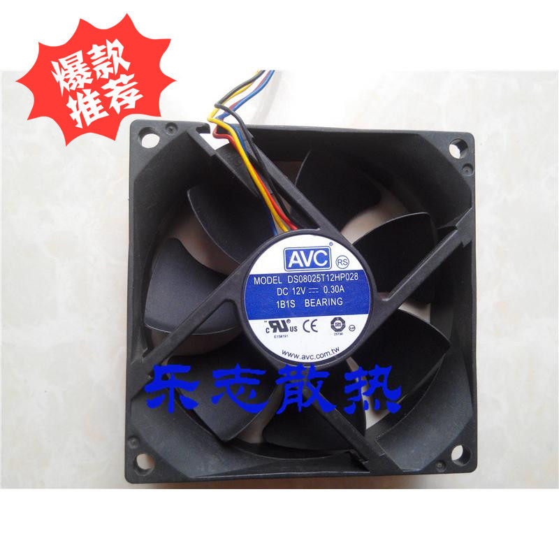AVC DS08025T12HP028 12V 0.30A 8025 8cm 4-wire PWM temperature-controlled cooling fan
