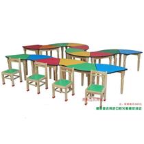 Kindergarten early education special table and chair fire board ladder table log childrens table splicing learning table factory direct sales
