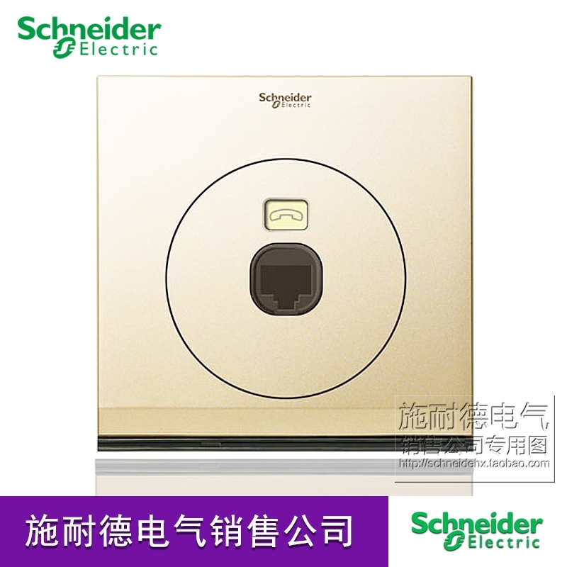 Schneider Switch Socket Aoji Series A Telephone/Single Voice US426U Champagne Gold Panel