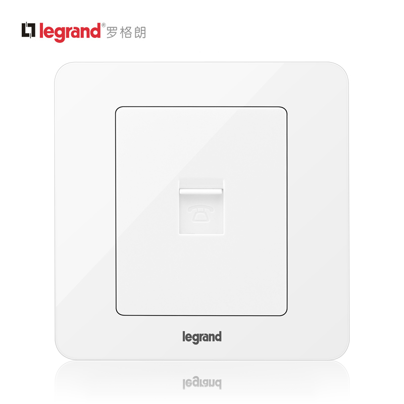 Rogran Switch and Socket Panel Yidian Round White Single-Phone Voice Super-Intensive Signal Power Supply Type 86