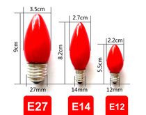 Candle red candle bubble Red tip bubble God Table Buddha Table God of Wealth Tungsten wire bulb E12 E14 E27 Size screw mouth