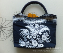 Miao batik crafts Guizhou batik bag handmade cloth bag batik big Hand bag