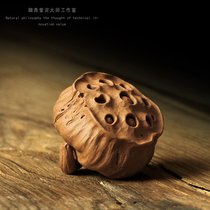 Yuqingtang Yixing Zisha Liu Jing Zisha handmade tea pet tea play sculpture ornaments personality Lotus lotus seed