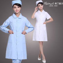 Nightingale nurse clothes summer short sleeve winter clothes long sleeve white coat female slim round neck beauty pharmacy work clothes