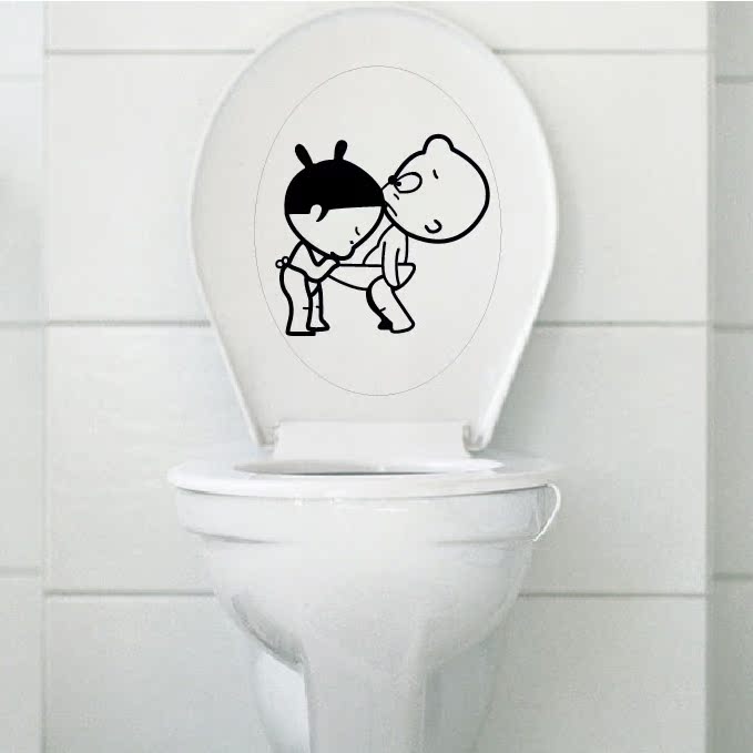 Cartoon creative fashion bathroom toilet decoration waterproof sticker toilet toilet toilet cover decoration sticker