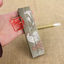 Solid pure copper brass paperweight copper ruler seal engraving official figure gilt silver