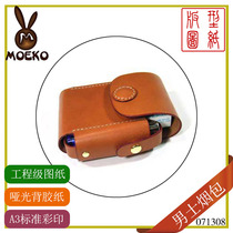 Handmade leather version drawing mens cigarette bag dii leather purse clip full of new products