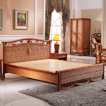 Rattan art Rattan furniture Rattan woven bed Rattan double bed special bedroom furniture rattan bed factory direct sales