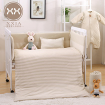 Colored cotton baby bedding kit newborn baby bedding bedding quilt cotton support custom-made autumn and winter models