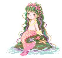Cross stitch electronic drawings 1486 Little Mermaid 121W * 113H31 color PAT source file