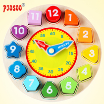 Infants and childrens cognitive early education Enlightenment puzzle digital clock thread beaded shape matching building blocks teaching toys