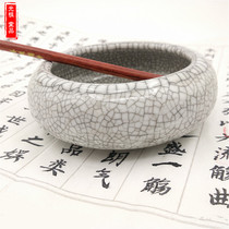 Guangzu brush brush pen wash Jingdezhen ceramic medium ice crack open piece wash pen cylinder wenware