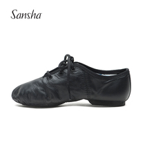 Sansha French Sansha jazz shoes cowhide childrens soft-soled modern dance shoes Lace-up yoga shoes dance shoes