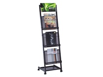 Guangxi Nanning stationery black 3-layer magazine rack newspaper rack display publicity rack propaganda frame newspaper rack data rack