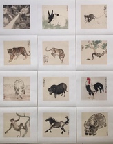 Xu Beihongs Twelve Zodiac Album original primary color HD copy rice paper printed ultra-high definition 12 sheets