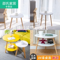 Direct sowing room decoration small table a few main double layer solid wood round table podcast room back pendulum view piece triangular tea table mini props