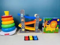 Baby toys three-piece set Rainbow stacked music glider animal hexahedral building blocks fun educational toys