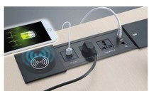 Office conference multimedia power supply Desktop function cable box panel hidden side slide socket USB wireless charging