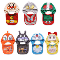 Export burst single baby bread bib mouth water towel Superman bacteria Kid cartoon shape bib cap cap 2 sets